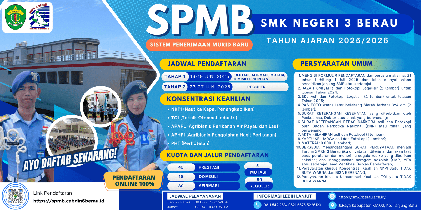 Pelaksanaan SPMB (Sistem Penerimaan Murid Baru) SMK Negeri 3 Berau Tahun Ajaran 2025/2026